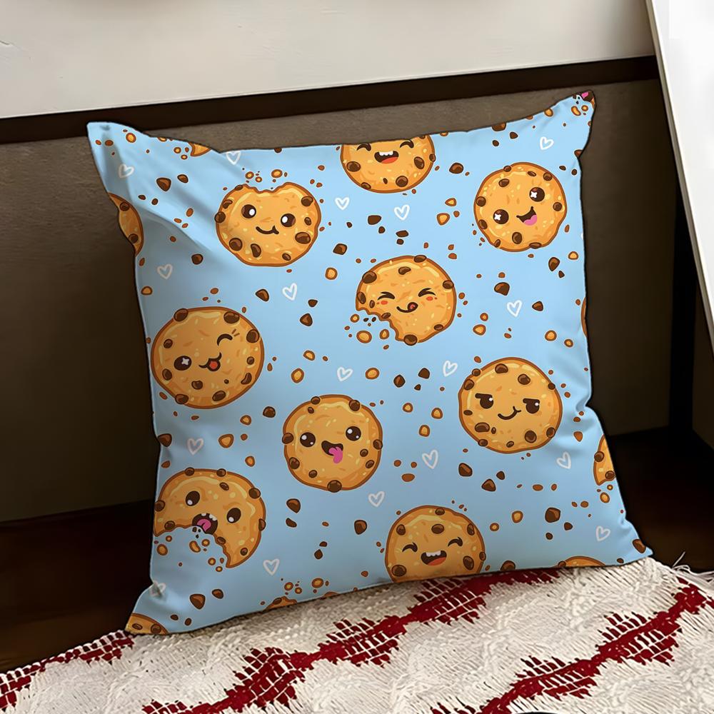 Crumbly cookie Cushion Cover Reversible Soft Durable Pillow Cover Home Car MultiScene Use for Daily Comfort