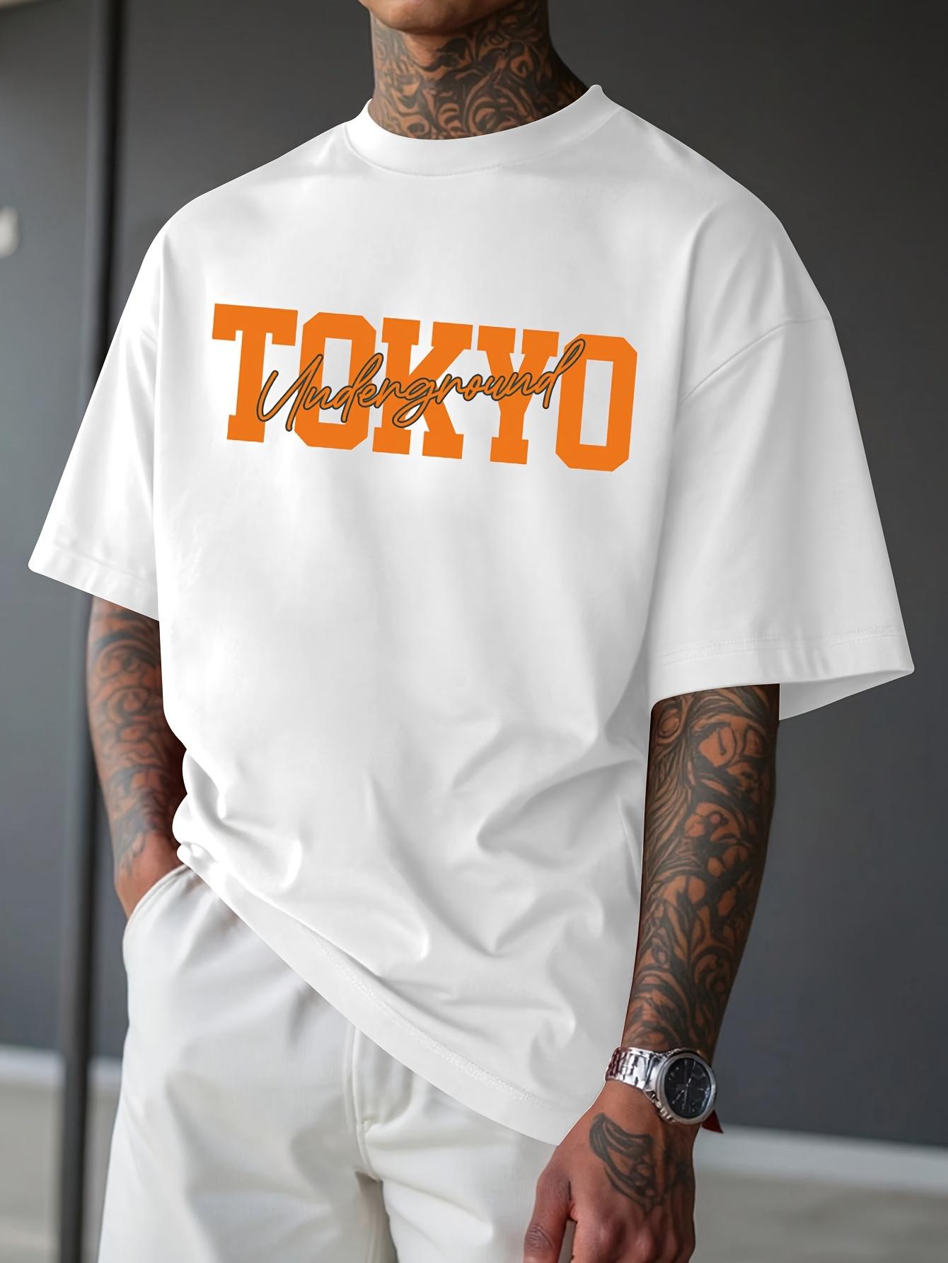 Mens Fashion Creative Design Sense Tokyo Printing Printing Sports Leisure Daily Versatile Summer Short Sleeve TShirt S
