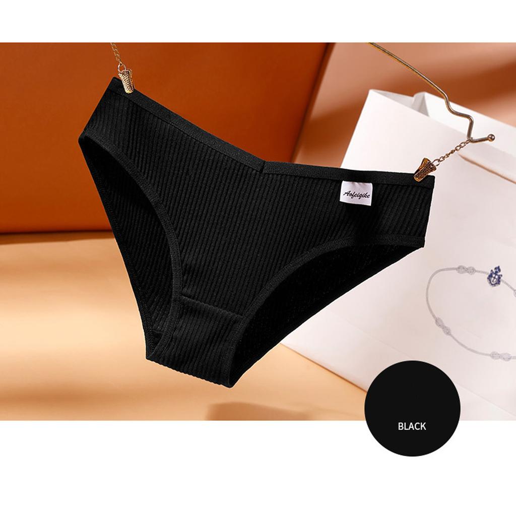 Women Mid Waist Body Solid Lace Underwear Knickers Bikini Underpants