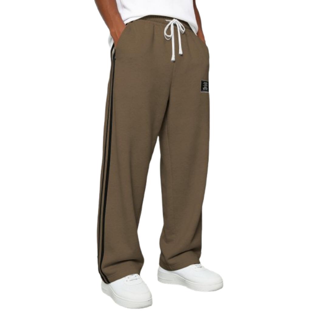 Men's Loose Drape Straight Sweatpants Wide,leg Athleisure Trousers