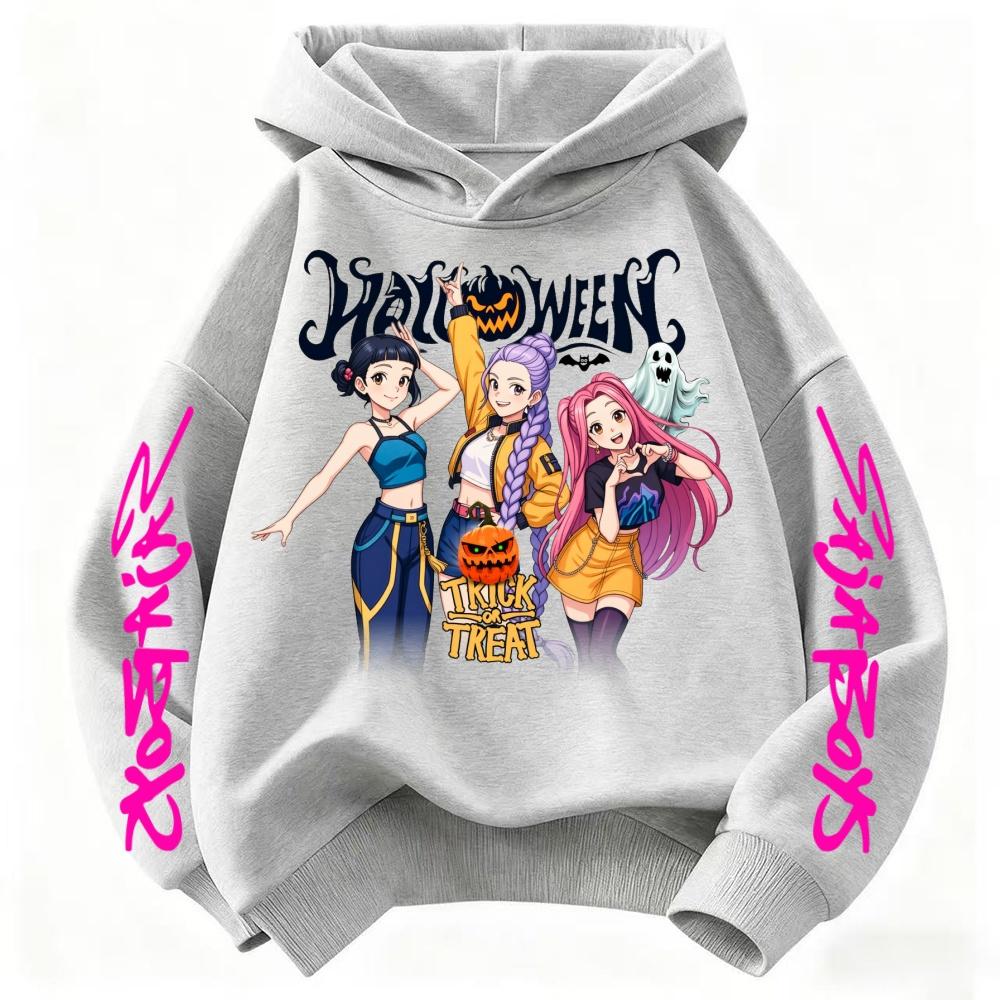 Movie Kpop Demon Hunters Rumi Mira Zoey Children's Hoodie Halloween Style Sweatshirt Boys/girls Aesthetic Pullover Hoodies