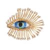 Lightweight Rhinestones Evil Eyes Brooch Unique Alloy Gothic Jewelry Crystal Embellished Party Accessory