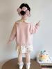 Girls' Polka Dot Doll Collar Knit Dress & Cardigan Set - Spring/Autumn Two-Piece Outfit