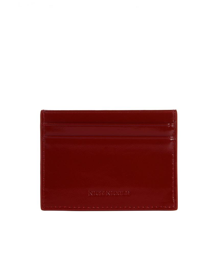 Nick&Nicole Embossed Leather Card Wallet_Red