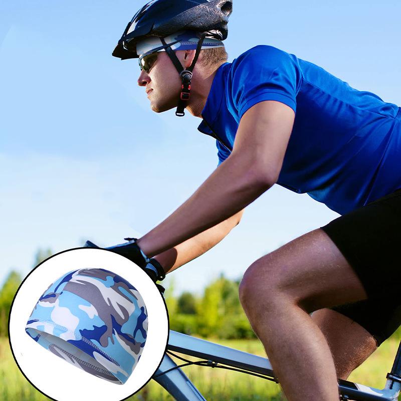 Summer Skull Cap UV Protection Ice Silk Helmet Liner Men Women Hat Workout Quick Dry Motorcycle Cycling Running Stretchy Beanie
