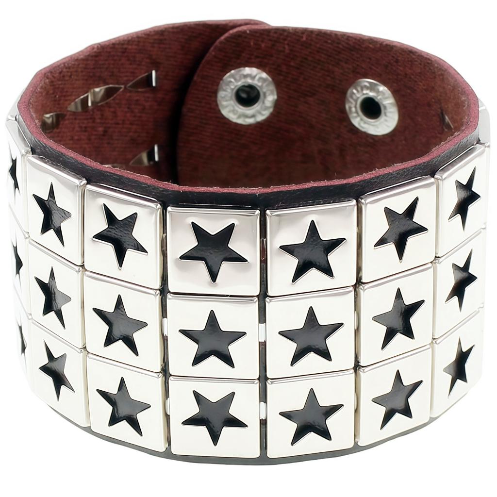 DIEZI 3 Rows Harajuku Gothic Goth Wrap Bracelet For Women Men Punk Vintage Black PU Leather Star Charm Bracelet Bangles Jewelry