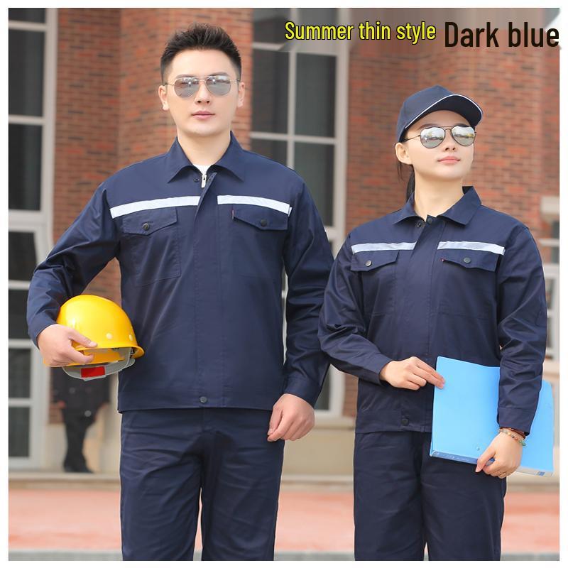 Unisex Summer Thin Long-Sleeve Workwear Set - Durable Auto Repair & Engineering Protective Clothing, Customizable