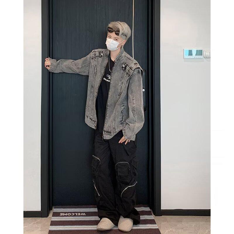 Herren Vintage gewaschene Jeansjacke: Robust, Trendiger Street Style