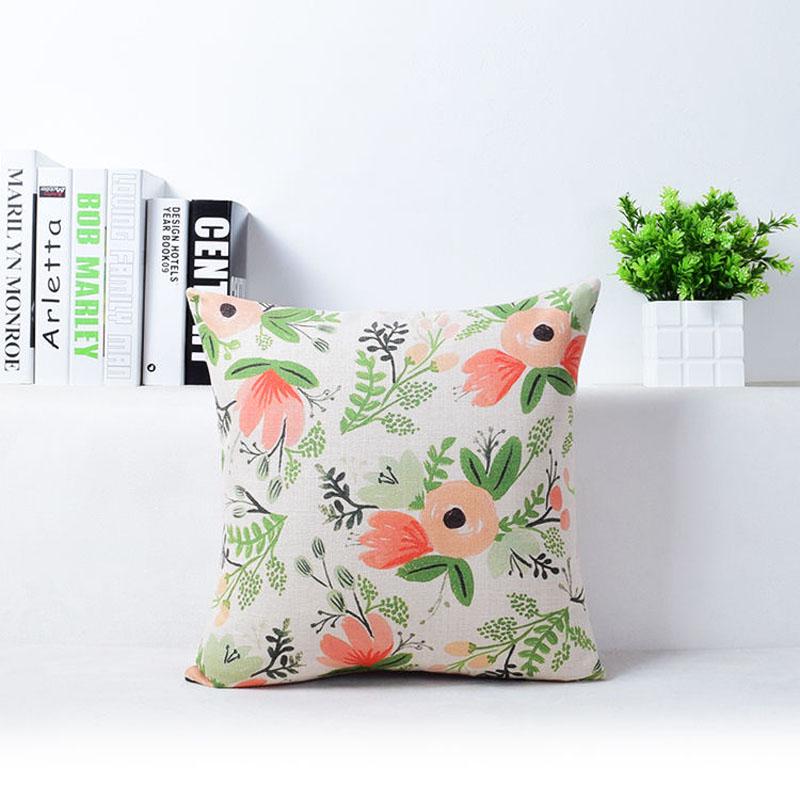 

New Flower Vivid Floral Plants Linen Pillow Case Decorative Cushion Cover 18 4