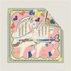 Hand Rolled Twill Silk Scarf Women Two Horse Double Print 90cm Square Scarves Wraps Echarpes Foulards Femme Hijab