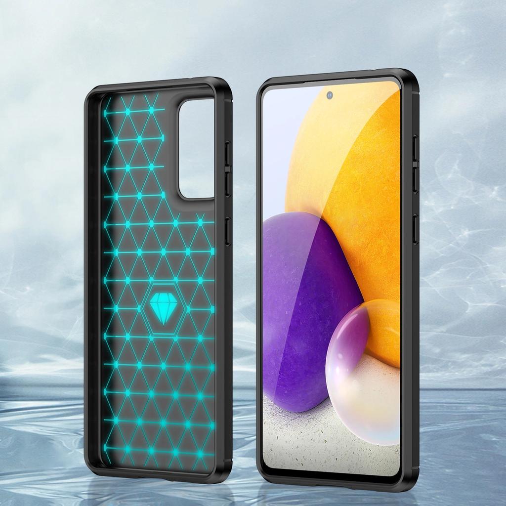 Carbon Case Flexible Case Cover Samsung Galaxy A73 Black