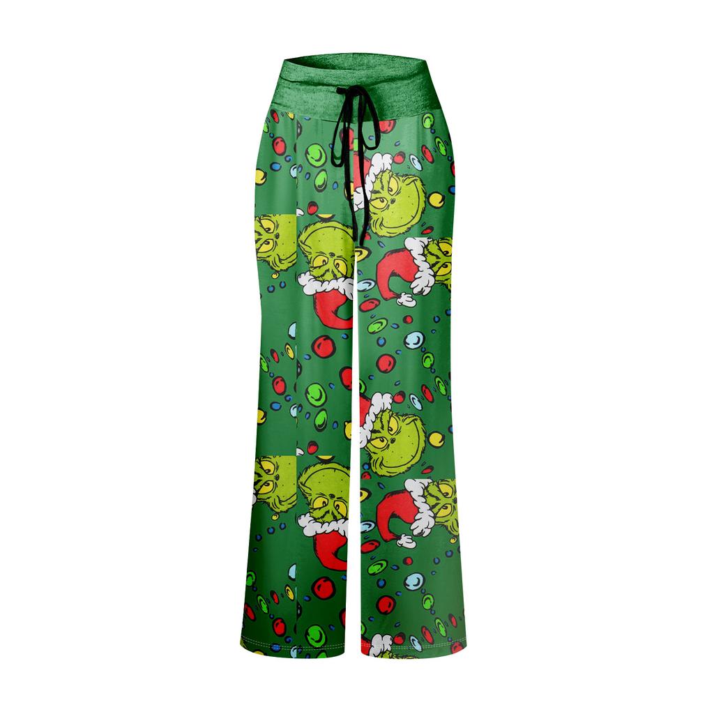 Anime-Pyjamahose, Nachtwäsche, lässige Hose mit Kordelzug und elastischer Taille, bequeme, gerade, lockere Yoga-Hose