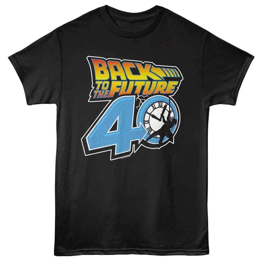 Back To The Future - 40th Anniversary Logo -  Solid Children s T-shirt - Black 130
