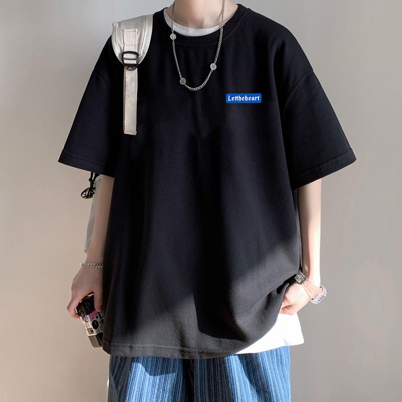 Men Short Sleeve Print Cotton T Shirt Summer Tops
