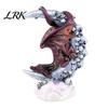 Fade Resistant Resin Ornament Dragon Skull Moon Figurine, Gothic Style Sculpture for Unique Dark Fantasy Gift Home Desktop Party Decor, Halloween
