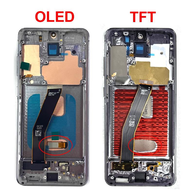 S20 Mobile Phone Panel TFT Tela Pantalla Amoled OLED LCD De Replacement Display S20 4G Screen Frame for Samsung Galaxy SM-G980F