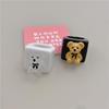 Korean Retro Cute Bear Resin Pinky Ring - Small Animal Design, Childlike Finger Ring for Women