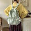 Schoolbag striped canvas backpack girl 1011 new fashion cool light schoolbag Korean version of junior high school student bag