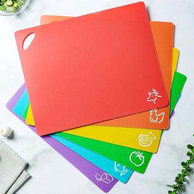 6 Pezzi Blocco da Taglio Antiscivolo in Plastica Facile da Pulire Tappetino da Taglio Colorato Flessibile Tagliere per Frutta e Verdura Strumenti da Cucina per la Casa