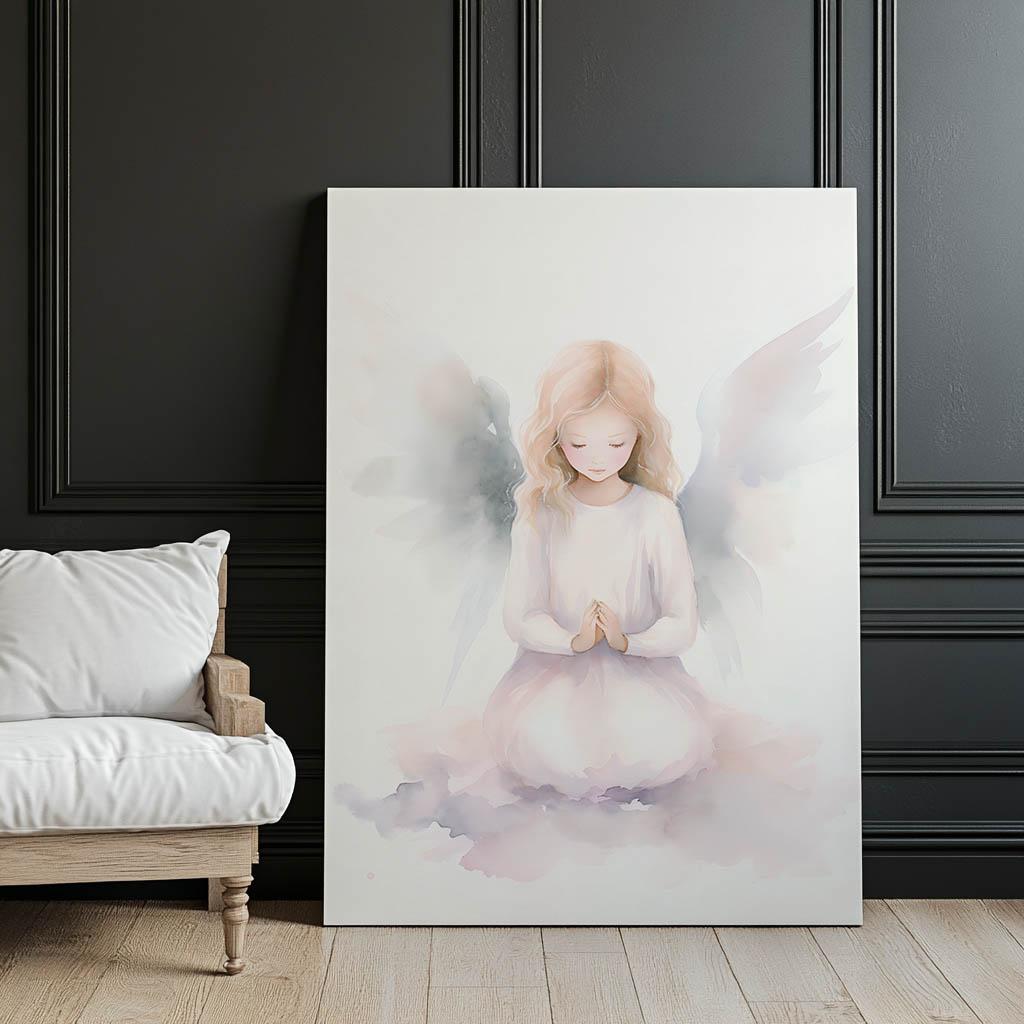 Niebiański Uśmiech Anioła Niebiański Uśmiech Anioła, 40X50 Cm, Rama Aluminiowa Złota, Papier Matowy 230 Gsm