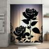 Monochrome Rose Shower Curtain - Elegant Black And White Floral Design For A Waterproof And Unique Bathroom Dcor Set