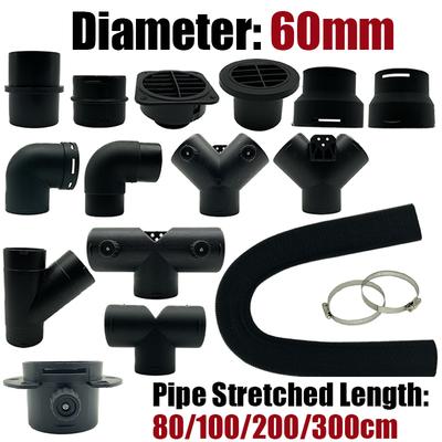 Chauffage Air Diesel Diamètre 60mm Longueur 0.8/1/2/3M Tuyau Tube Flexible Conduit Sortie Échappement Raccords Connecteur Pour Webasto Eberspaecher