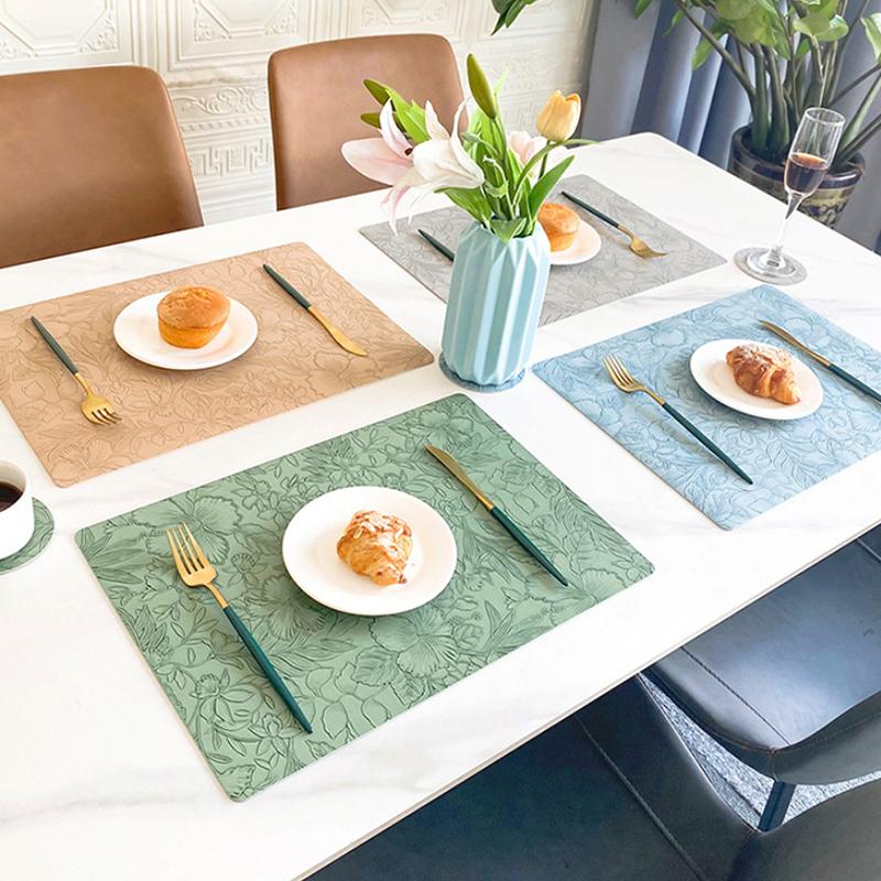 Leather Placemats Heat Resistant Table Dining Washable Place Mat Oil Resistant And Waterproof Non-Slip Place Mat For Dining