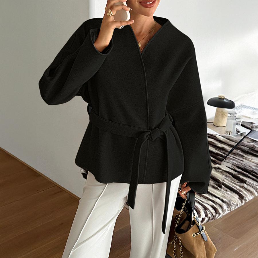 Casual Vacation Tie-up Long Sleeve Suit Jacket Women's Autumn Winter
