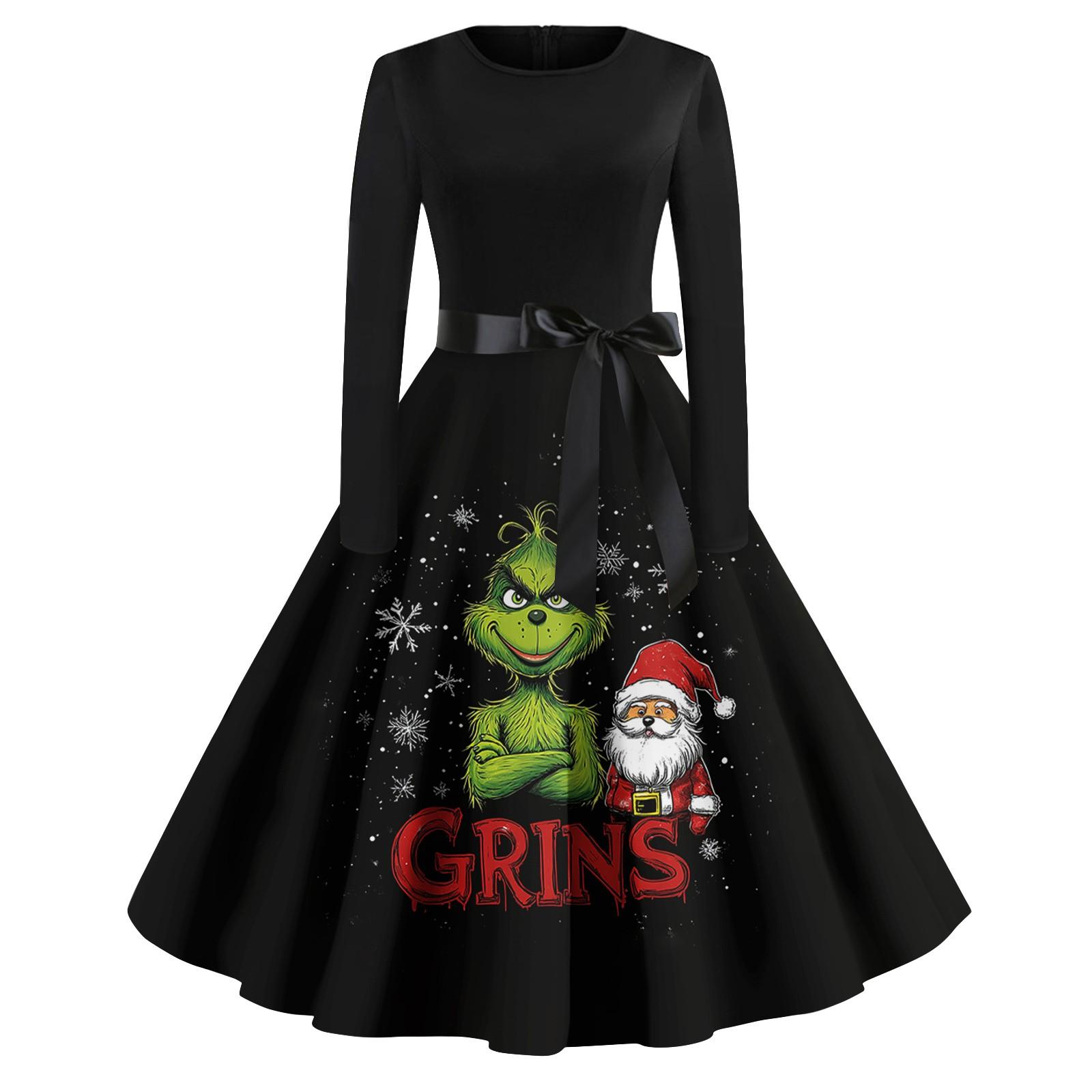 Женское повседневное модное платье с длинным рукавом и принтом — фото 7