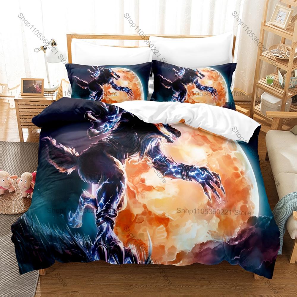 Video Game Smite Bedding Set, Duvet Cover & 2 Pillowcases, Mythology Character Pattern Breathable Fabric All Season Use