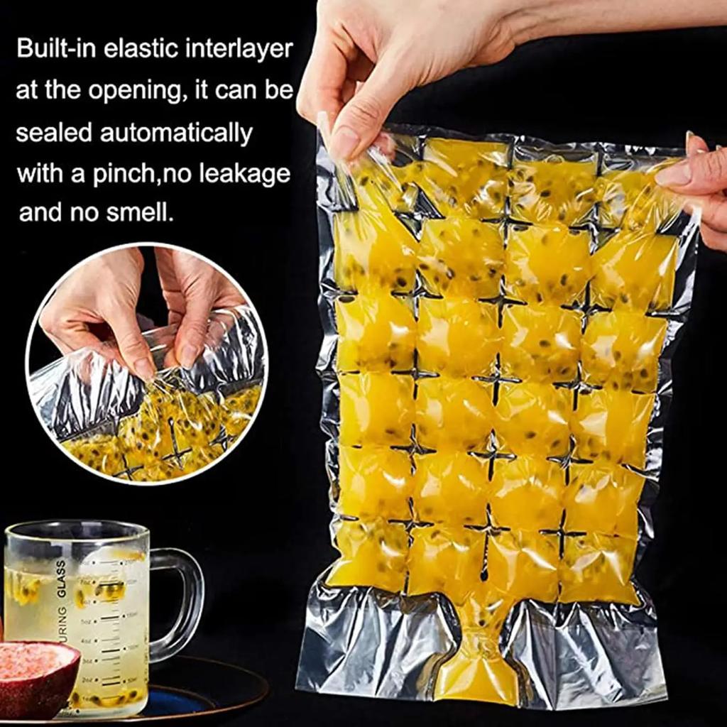Premium Clear Self Sealing Ice Cube Bags Food Safe Plastic Freezer Bags Kitchen Accessories for Making Ice Easy and Convenient