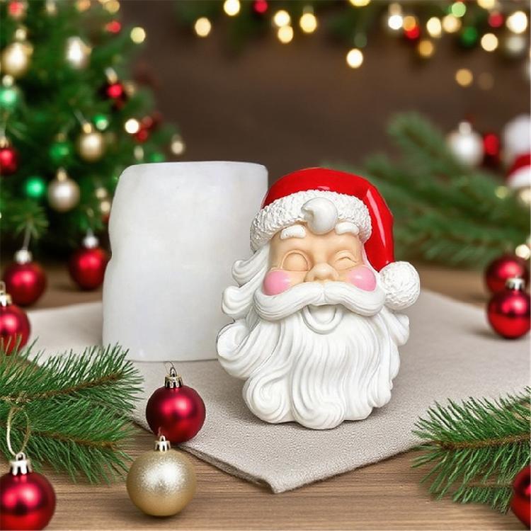 Christmas Theme Candle Silicone Mold Santa Shape Silicone Mould For Handmade Candle Soap Making Epoxy Resin Craft