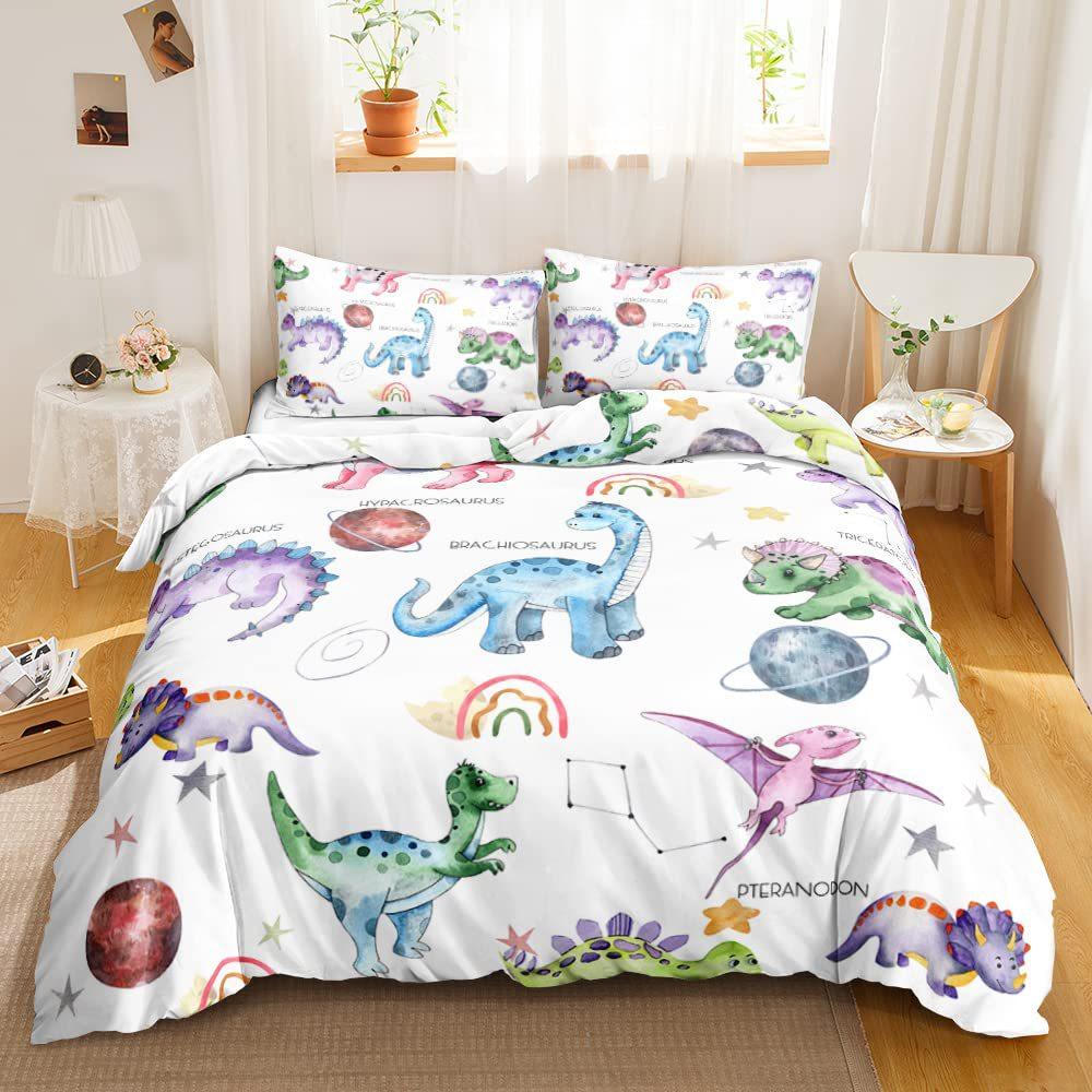 Junge Baufahrzeug Dreiteiliger Bettbezug Digitaldruck Bettwäscheset Bagger Bettdecke