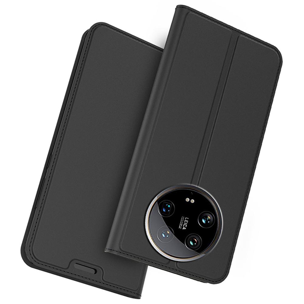 

For Xiaomi 14 Ultra Case Card Holder Leather Magnetic Closure Flip Folio Phone Cover Black