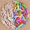 Lot de 100 petites pinces à linge en bois naturel coloré pour photos, décoration artisanale, clips pour mémo