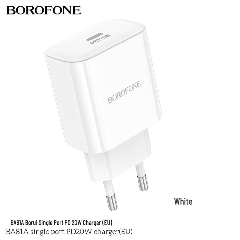 BOROFONE BA81A Platinum 20W Single Port PD Fast Charger (EU Plug)