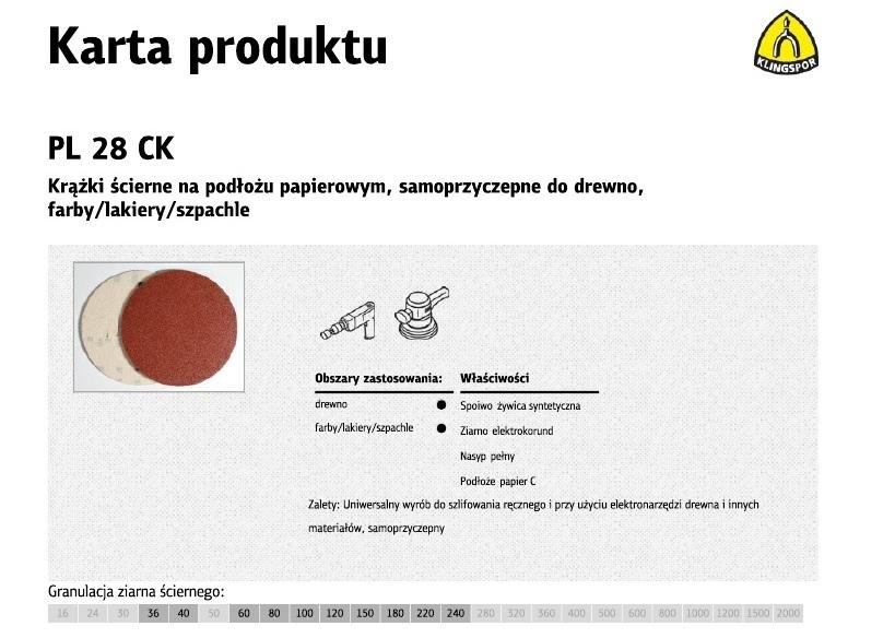 Klingspor Krążek 125 Pl28Ck 50Szt. 150