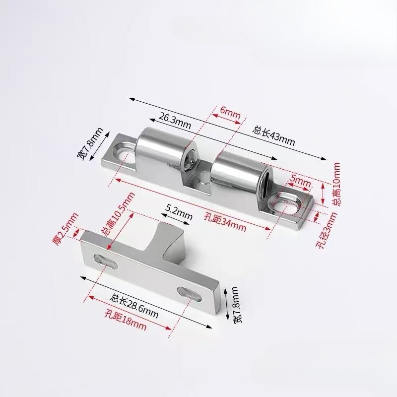 

Оптові меблі Дверна кулькова засувка Латунь Подвійний ролик Пружинний кульковий фіксатор Засувки Дверцята шафи Гардеробна Регульована засувка натягу 1pcs