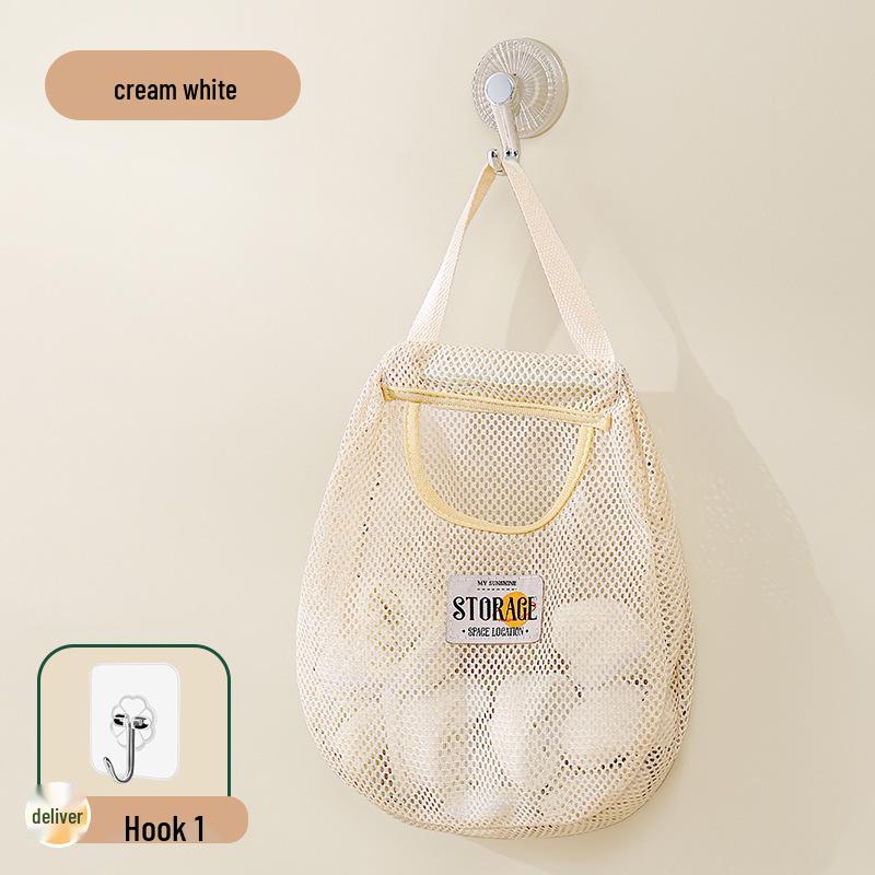 

Wall-Mounted Hanging Mesh Storage Bag for Underwear and Socks кремовый