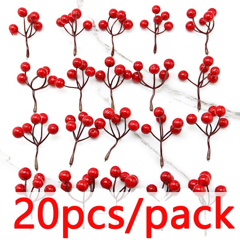 

(20 pieces/bag) 7.5cm Christmas Bouquet Imitation Fruit Decorative Wreath Handmade DIY Wedding Box 7.5CM