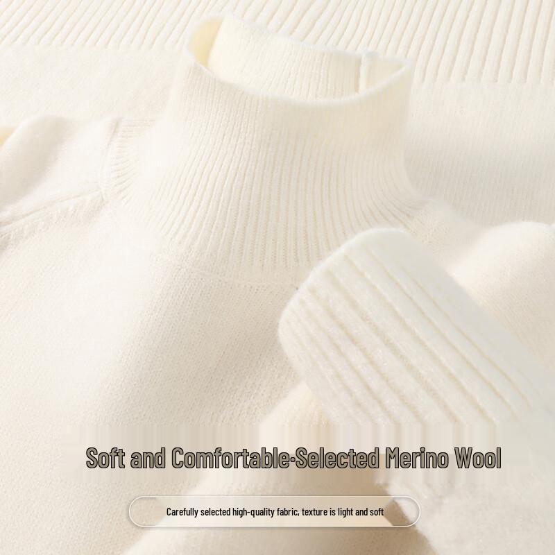 SNOWFLYING Women's Merino Wool Blend Half-High Collar Pullover Sweater