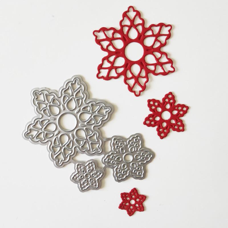 3 Stück Schneeflocken- oder Blumen-Design, Kunstmuster, Metall-Stanzformen, DIY, Scrapbooking, Prägeschablone, Papier-Bastelalbum-Vorlage