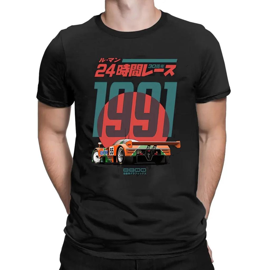 Jubiläum 30. Le Mans Retro T-Shirt Rundhals Reine Baumwolle Kurzarm Japanischer GTR Rennwagen Druck Herren Damen Freizeit Oberteile T-Shirts