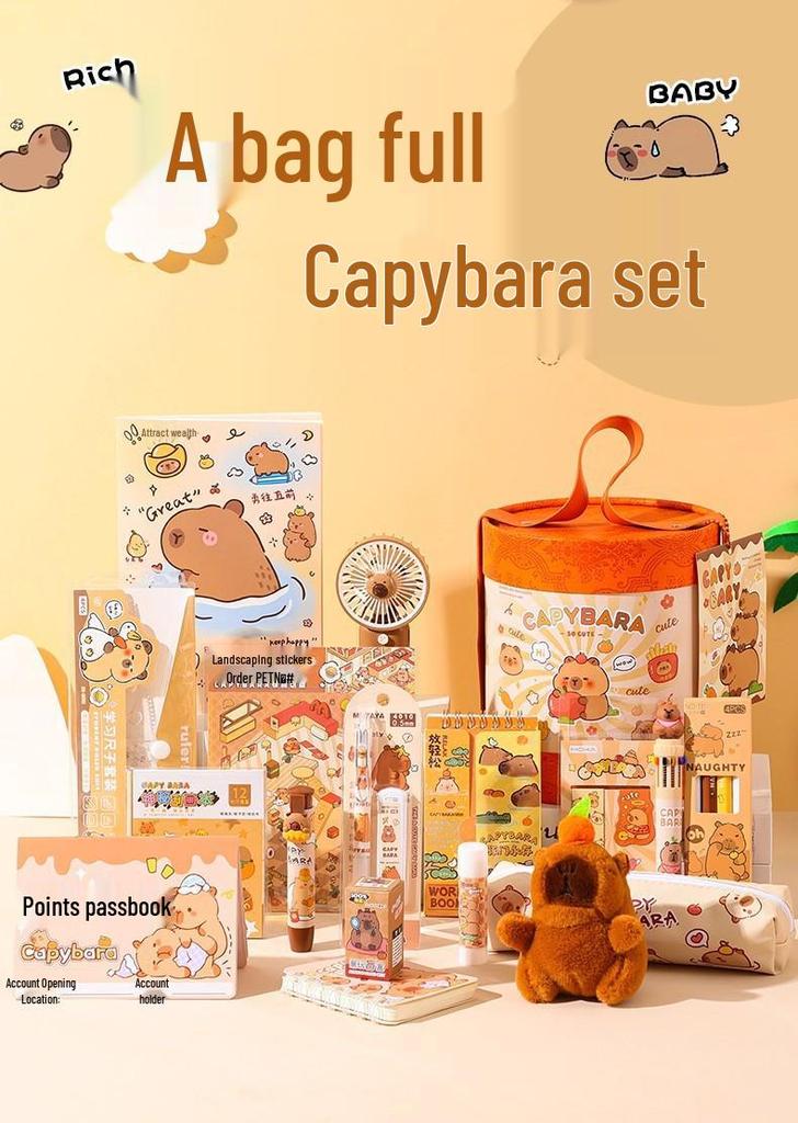 Cute Capybara Stationery Set - Luxury Souvenir & New Year Gift for Primary Students