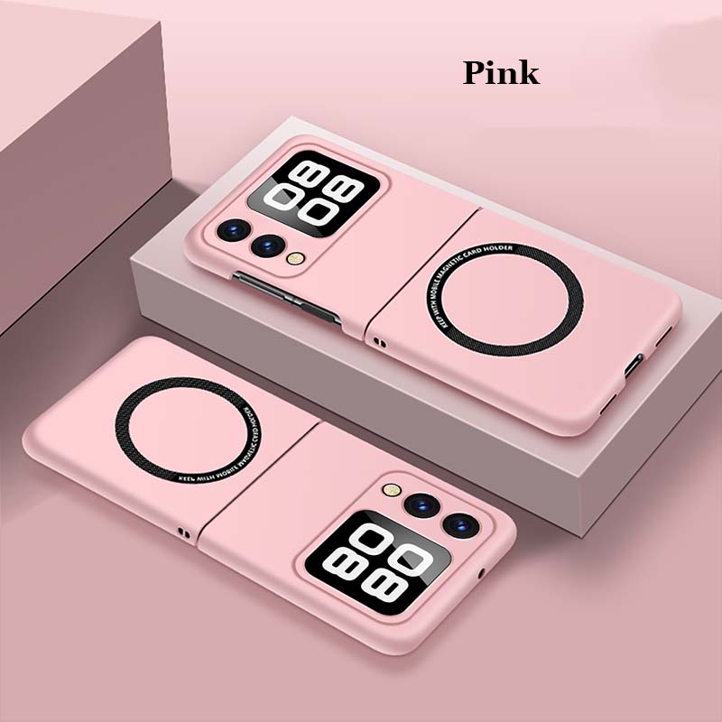 

Матовый магнитный чехол для ПК с защитой от отпечатков пальцев для Huawei nova Flip 6.94 Автомобильный адсорбционный противоударный чехол-накладка nova Flip розовый