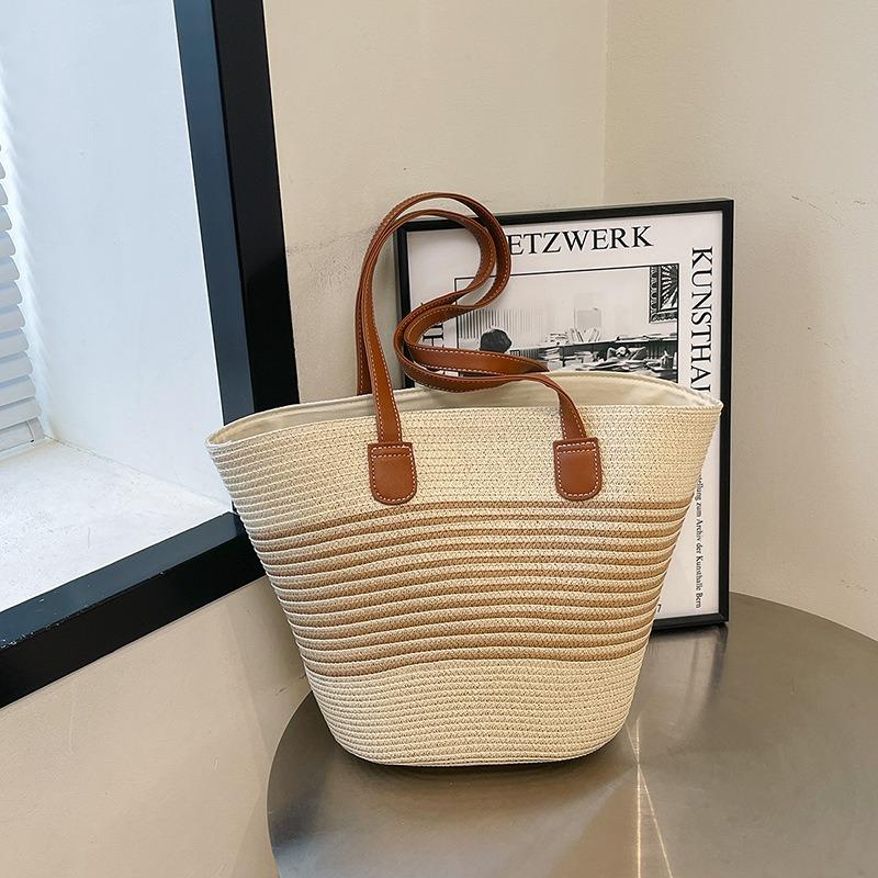 Large capacity woven bag women's new fashion shoulder bag high-end casual tote bag