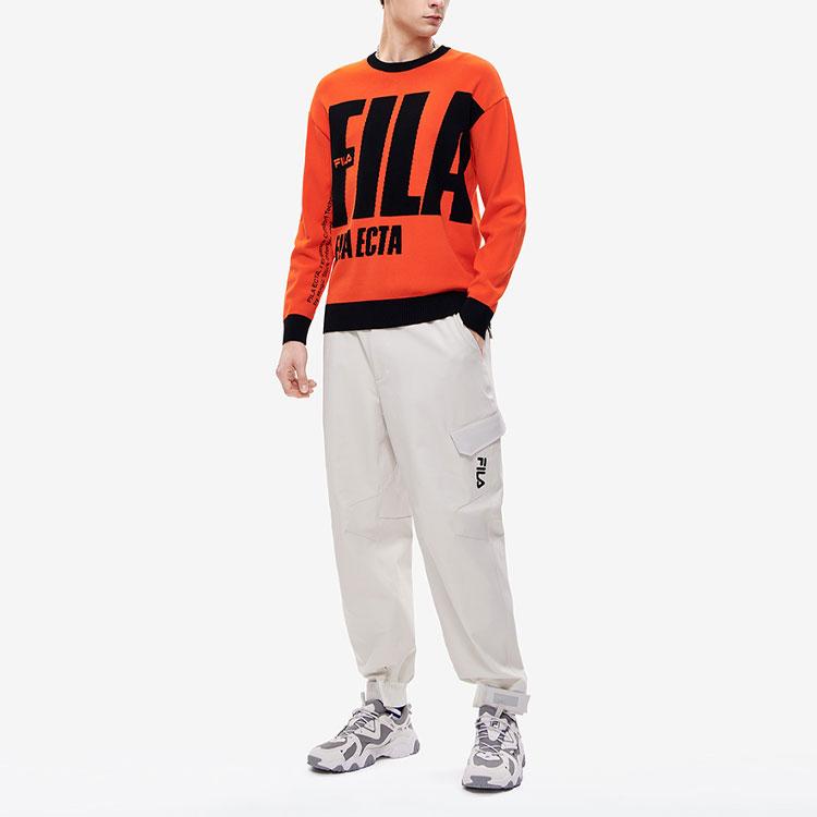 New FILA Sweater Men's Fire Tongue Orange F11M249401F-OR
