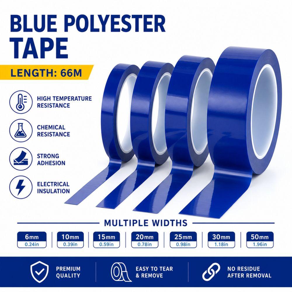 Blue Coding Tape 66 Meters Mylar Tape Strong Adhesive Adhesive Coded Tape