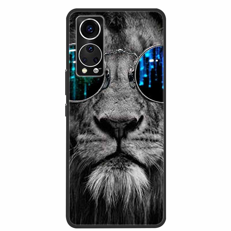 Für ZTE Axon 30 Handyhülle Cover Cooler Wolf Löwe Tiger Schwarzes Silikon Weiche Hülle Für ZTE Axon 30 Rückabdeckung Hülle Axon30 5G Hülle