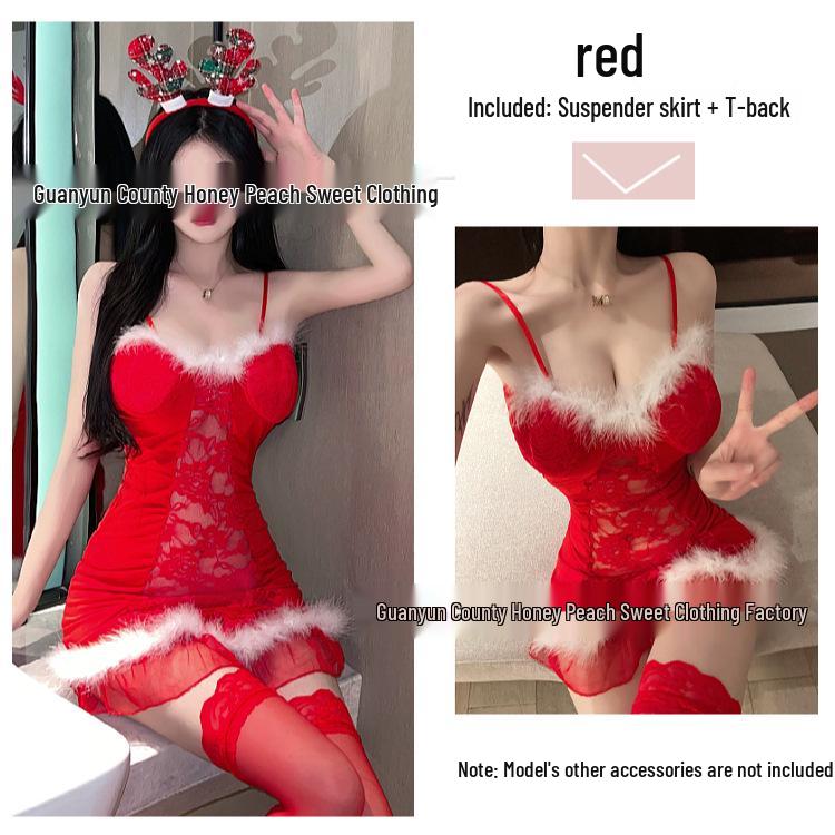 Festive Reindeer Lace Camisole Dress - Sexy & Cute Christmas Lingerie
